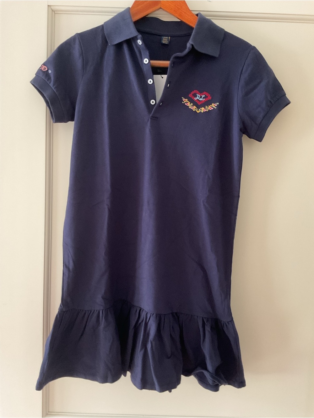 Polo by Ralph Lauren Navy Polo Dress with Embroidered Heart
